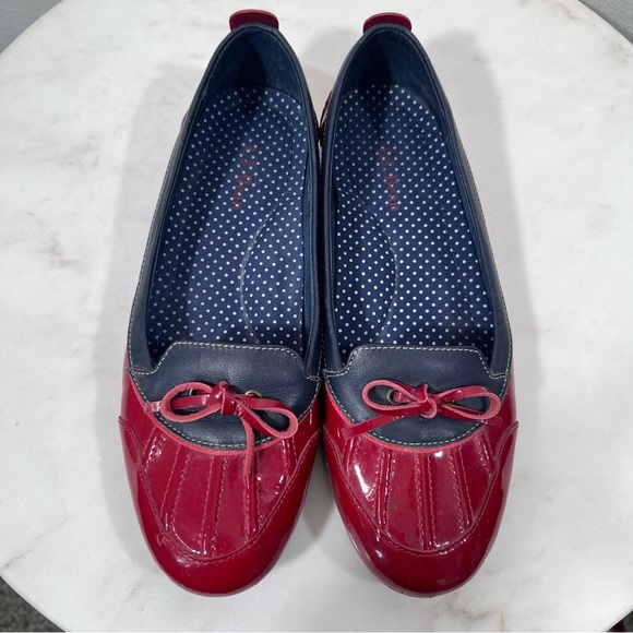 L.L. Bean Coastal Skimmer Flats Red Blue Size 6 - Picture 3 of 13